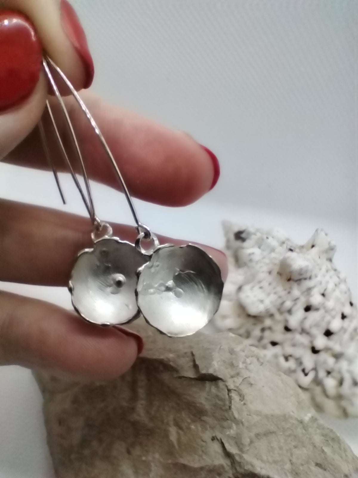 Sidabriniai auskarai Apvalūs matiniai